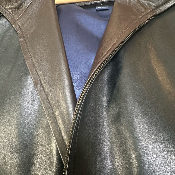 Daniel Cremieux Black/ Dark Brown Leather Jacket - Picture 13 of 13